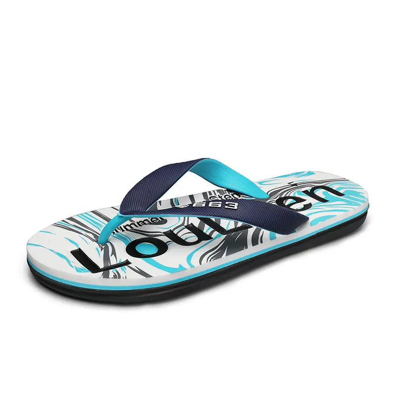 Men's Black Printed Flip Flops Summer 2022