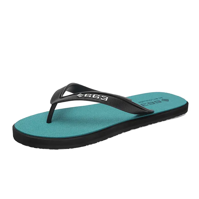 Men's Black Rubber Flip Flops Summer Casual Flat Shoes