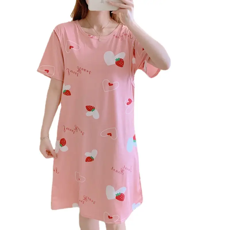 Moon Dress Summer Thin Pajamas Dress Postpartum Breastfeeding May Pregnant Women Postpartum Breastfeeding Skirt Large Size Summer Dress