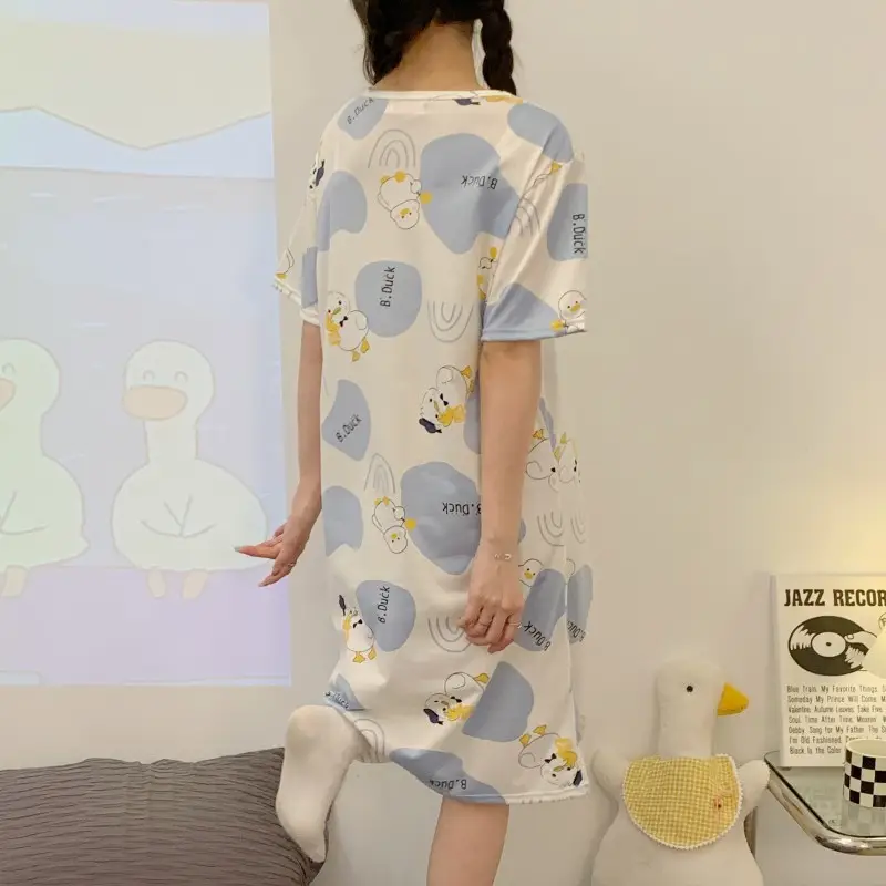 Moon Dress Summer Thin Pajamas Dress Postpartum Breastfeeding May Pregnant Women Postpartum Breastfeeding Skirt Large Size Summer Dress — feature 12