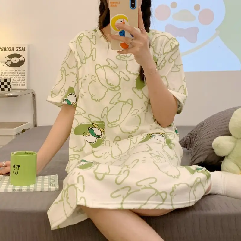 Moon Dress Summer Thin Pajamas Dress Postpartum Breastfeeding May Pregnant Women Postpartum Breastfeeding Skirt Large Size Summer Dress — feature 20