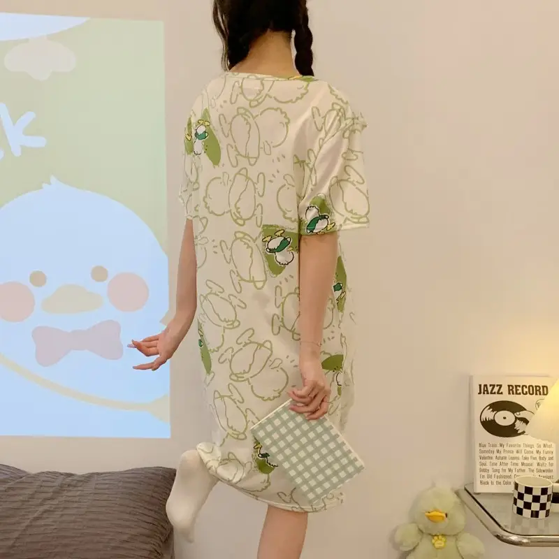 Moon Dress Summer Thin Pajamas Dress Postpartum Breastfeeding May Pregnant Women Postpartum Breastfeeding Skirt Large Size Summer Dress — feature 22