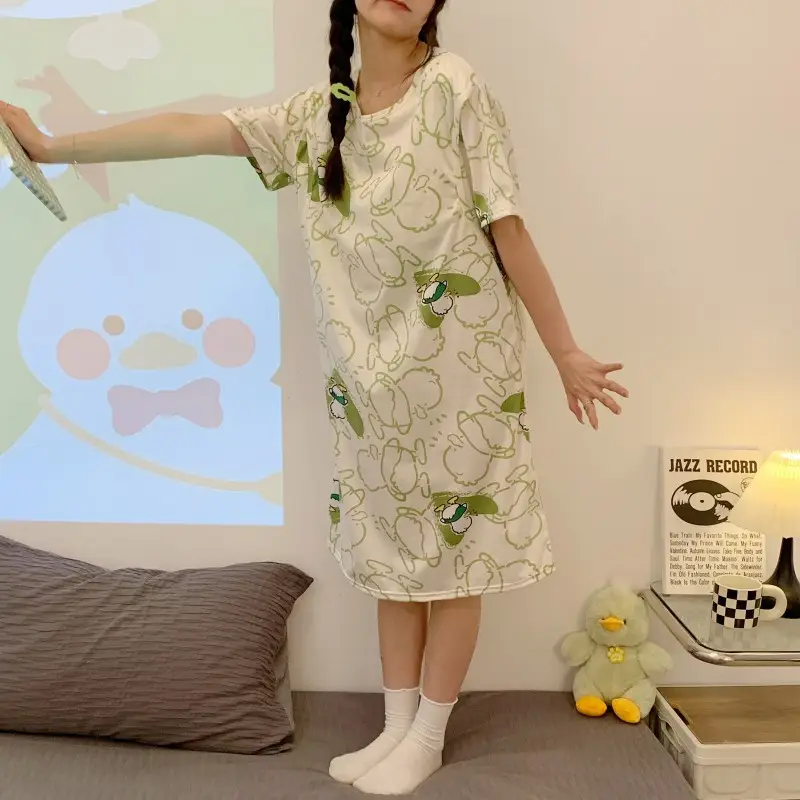 Moon Dress Summer Thin Pajamas Dress Postpartum Breastfeeding May Pregnant Women Postpartum Breastfeeding Skirt Large Size Summer Dress — feature 23