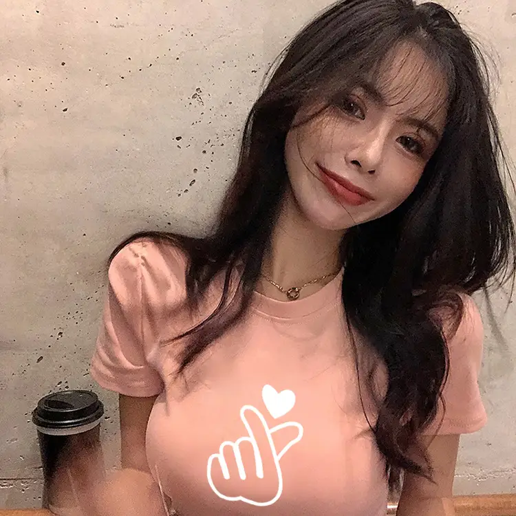 Women Red Hand Heart Crop Top T-Shirt — feature 13