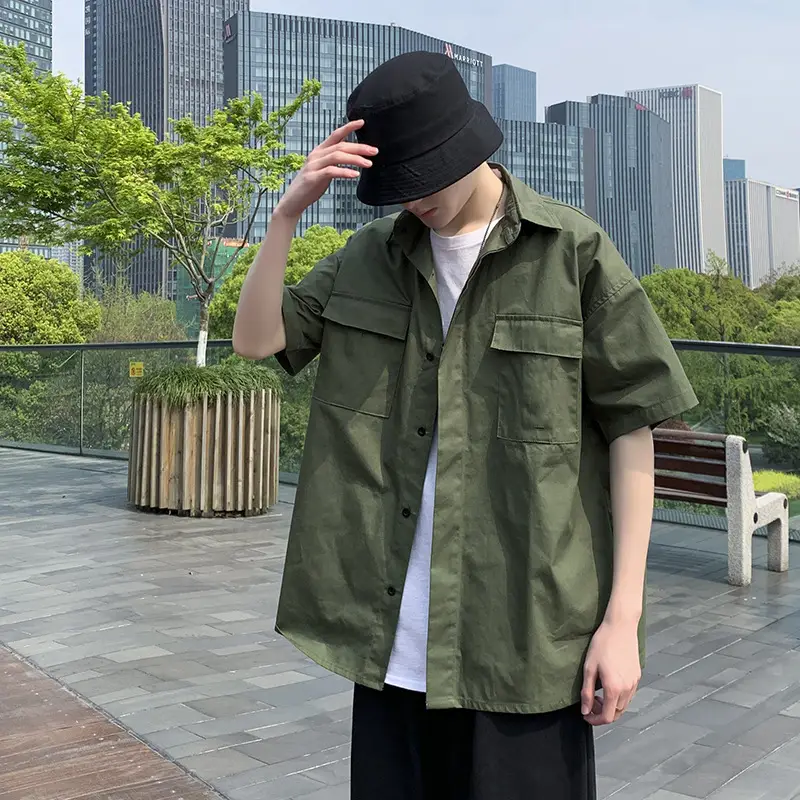 Men Black Korean Style 5-Pc Short Sleeve Shirt - Image 3