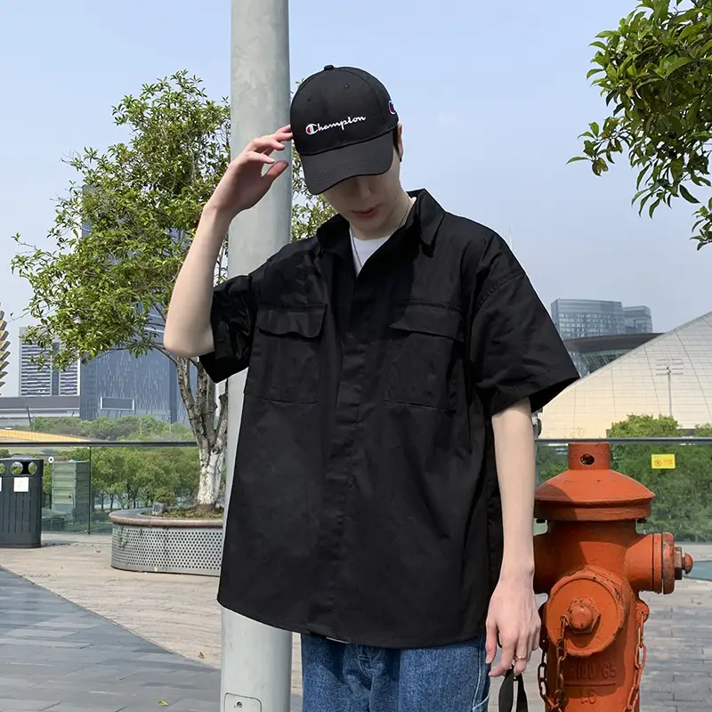 Men Black Korean Style 5-Pc Short Sleeve Shirt - Image 5