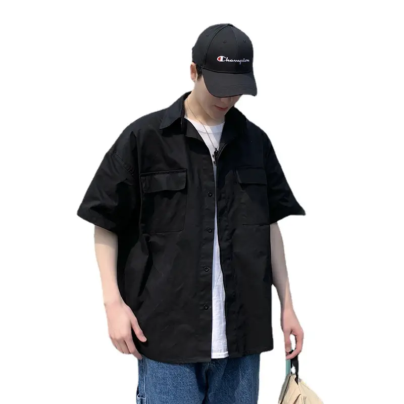 Men Black Korean Style 5-Pc Short Sleeve Shirt - Image 7