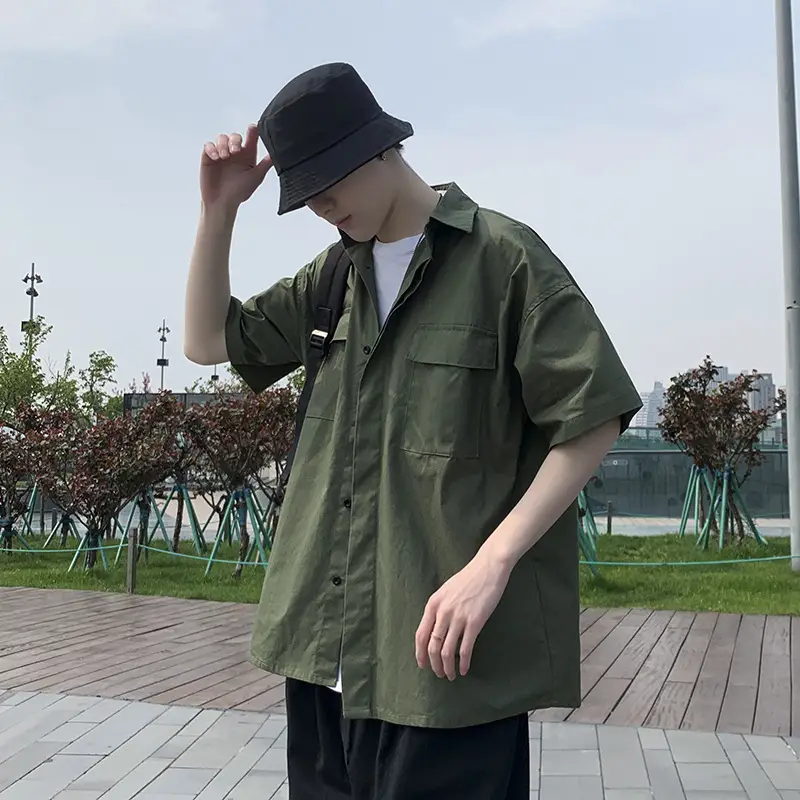 Men Black Korean Style 5-Pc Short Sleeve Shirt - Image 2