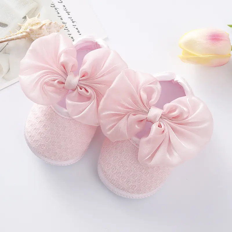 Red Bow Baby Slippers 0-1 Years Old