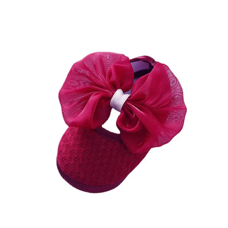 Pink Bow Baby Slippers 0-1 Year Old Soft Bottom