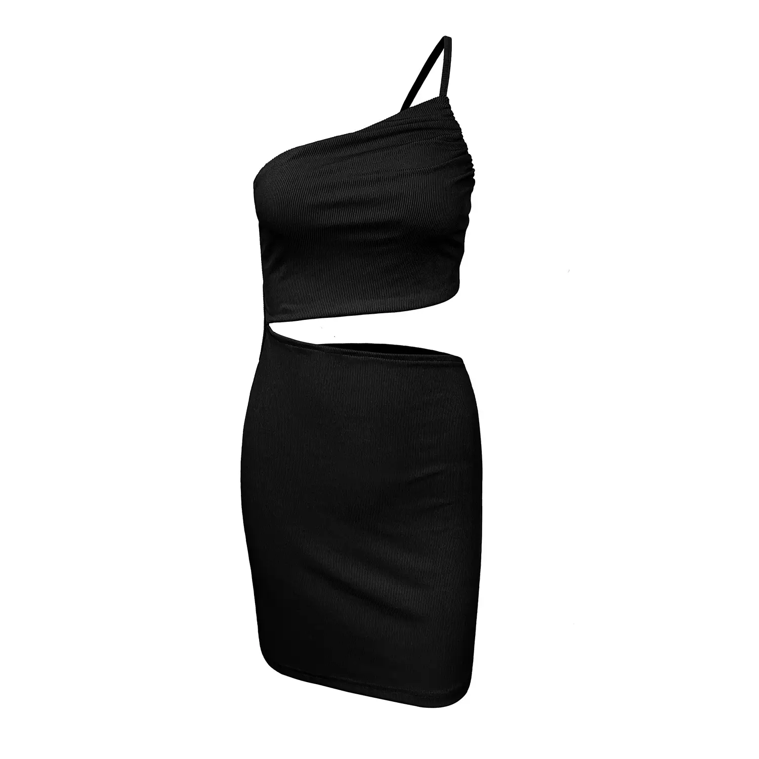 One Shoulder Hollow Hip-Covering Dress Women Summer - Image 3