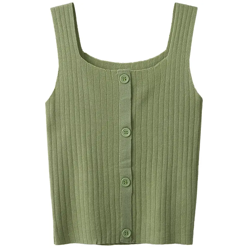 Women Black Knitted Sleeveless Camisole Summer Top - Image 7