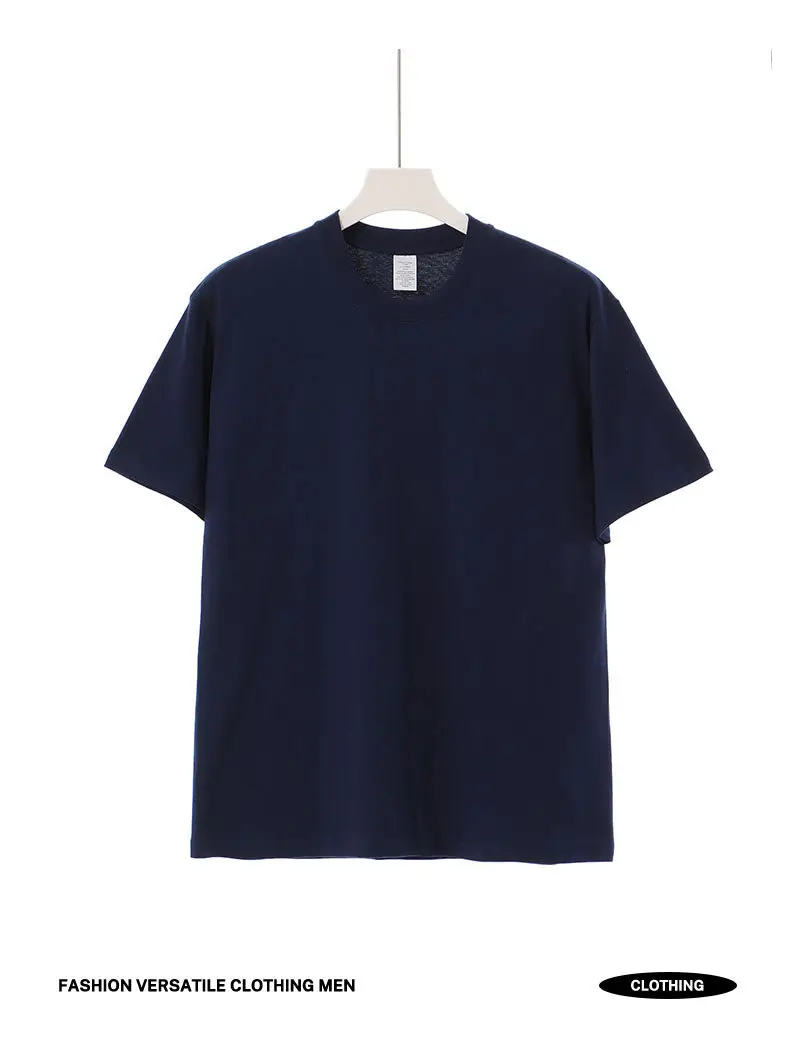 Men Blue Cotton T-Shirt Short Sleeve Loose Fit — feature 10