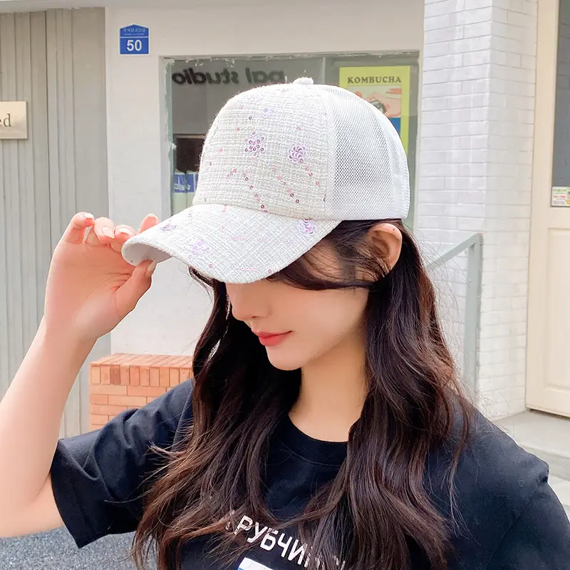 New Summer Women's Sequins Korean Style Cap - Image 7
