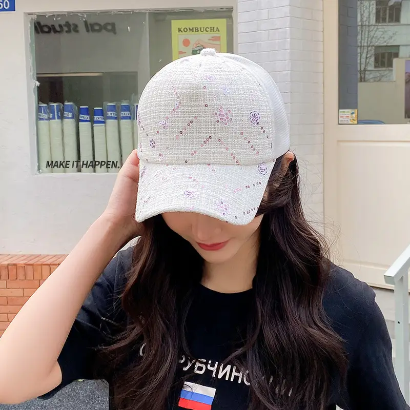 New Summer Women's Sequins Korean Style Cap - Image 3