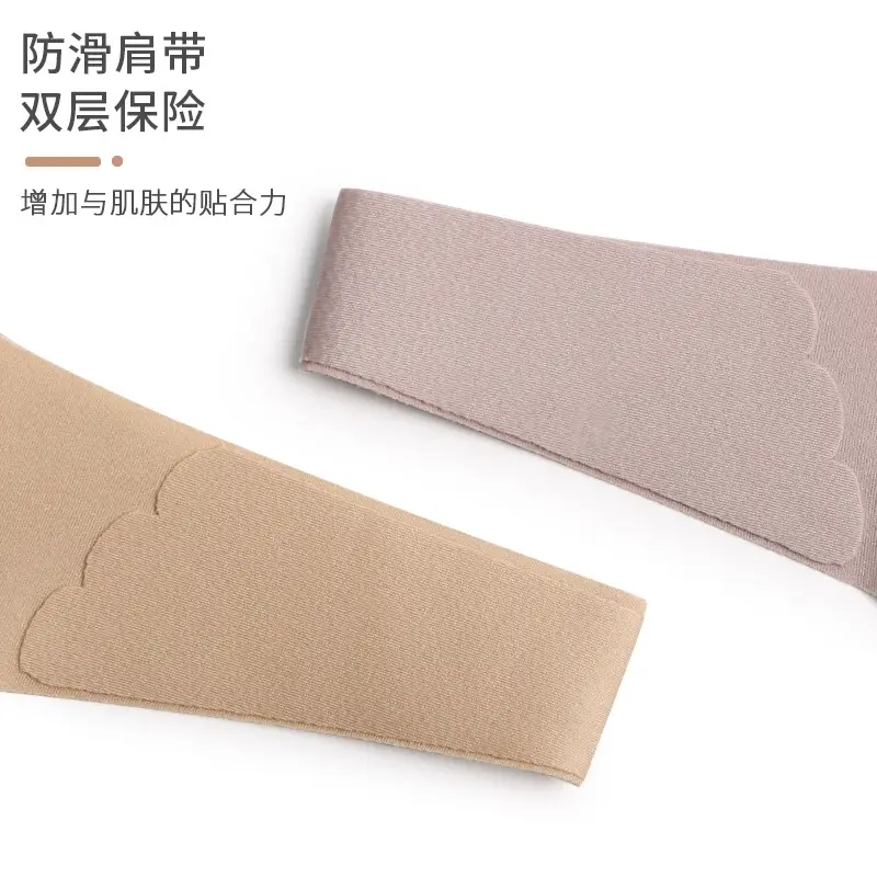 Namijiao Summer Seamless Underwear Women's No Steel Ring Small Chest Push-Up Bra Ice Silk Sports Fixed Cup Jelly Bra