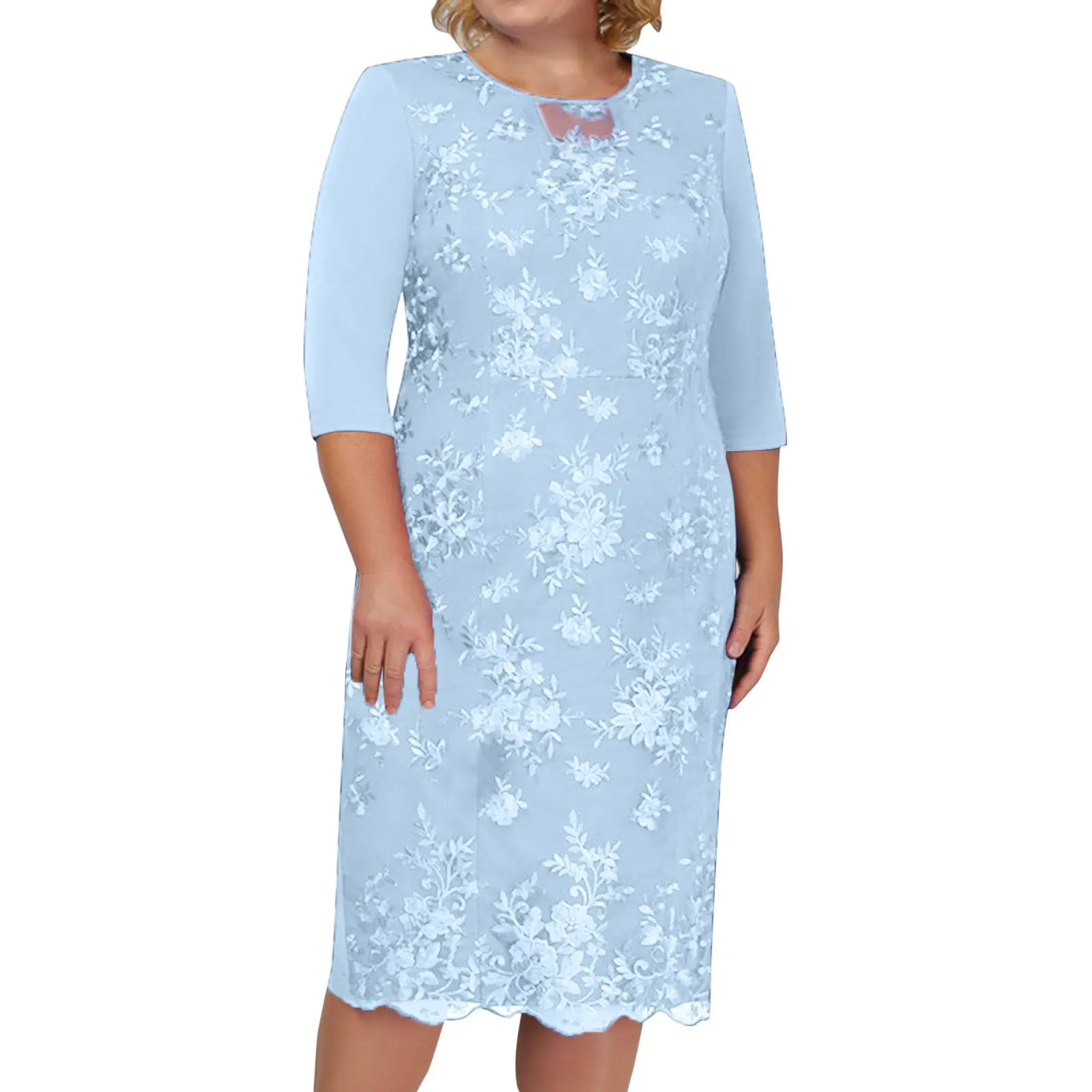 2022 Fake Lace Two-Piece Fat Girl Dress Large Size — feature 11
