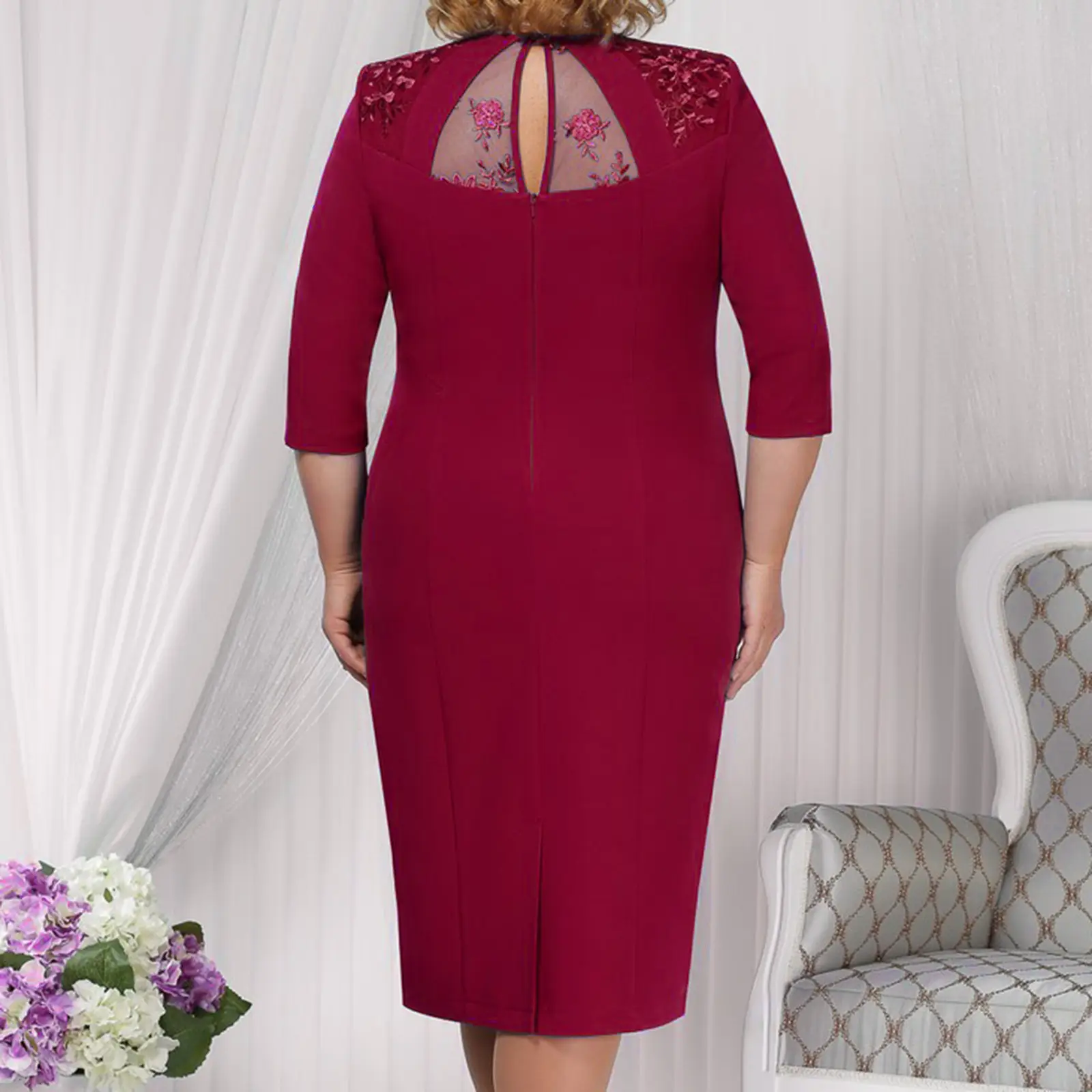 2022 Fake Lace Two-Piece Fat Girl Dress Large Size — feature 20