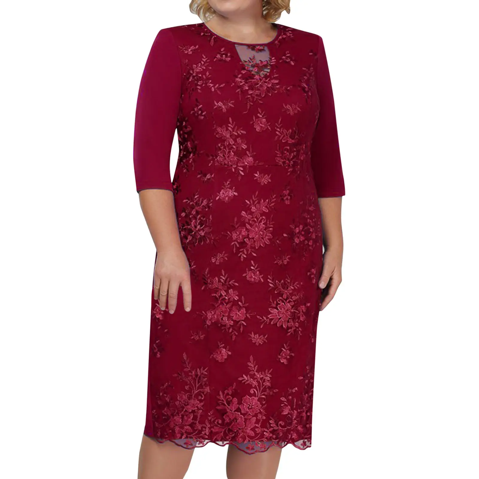 2022 Fake Lace Two-Piece Fat Girl Dress Large Size — feature 21