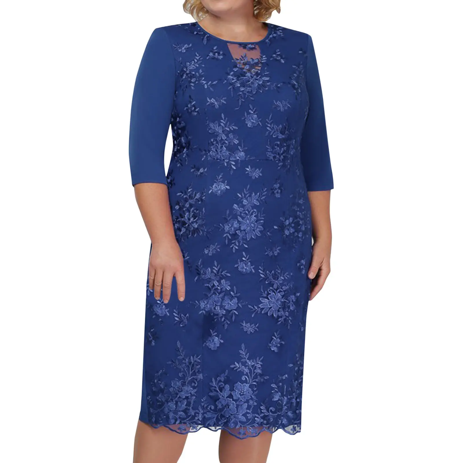 2022 Fake Lace Two-Piece Fat Girl Dress Large Size — feature 4