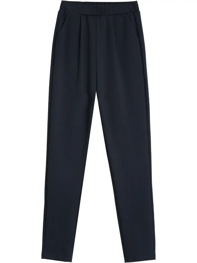 Women's Black Elastic Waist Harlan Pants Large Size - Image 6