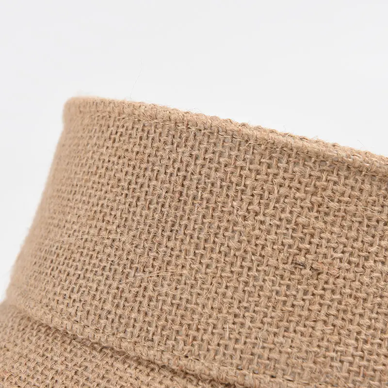 Women's New Linen Sun Hat Beige Black - Image 5