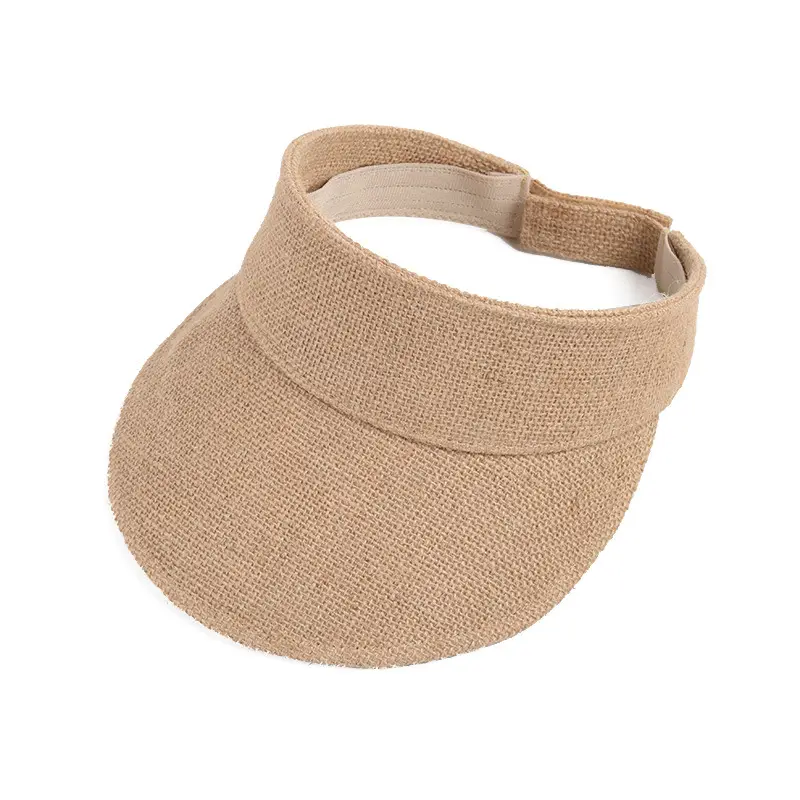 Women's New Linen Sun Hat Beige Black - Image 8