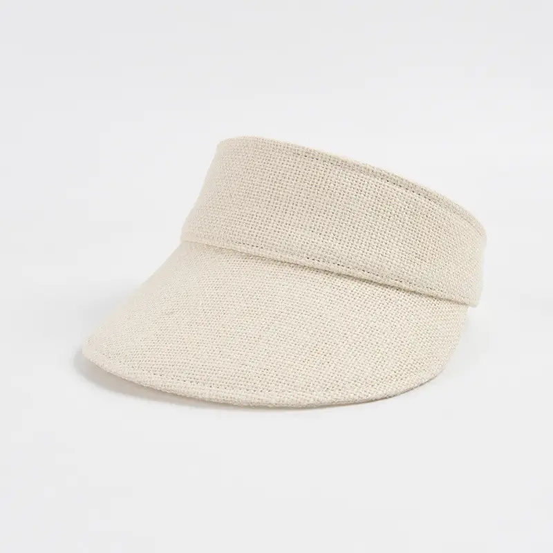 Women's New Linen Sun Hat Beige Black - Image 2