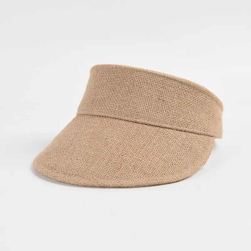 Women's New Linen Sun Hat Beige Black - Image 3