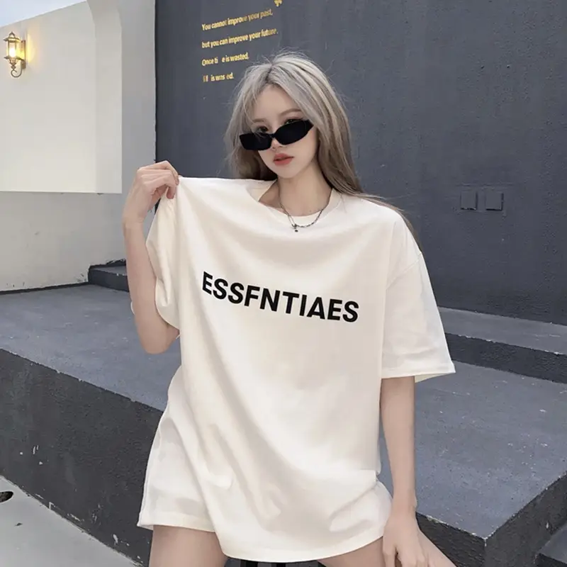 Women Oversized Black T-Shirt with Print - Image 2
