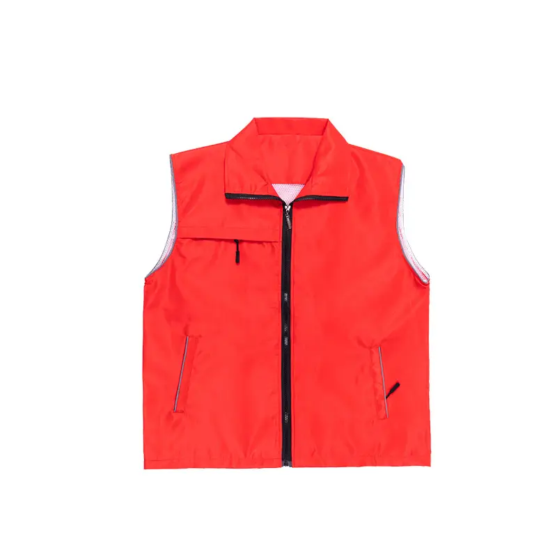 Volunteer Lapel Vest Red Logo Printing Supermarket Work