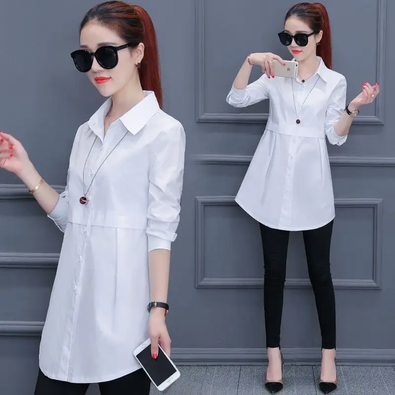 Women's Pink Lapel Shirt Solid Color Long Sleeve - Image 6
