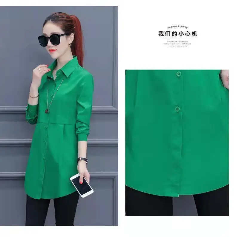Women's Pink Lapel Shirt Solid Color Long Sleeve — feature 12
