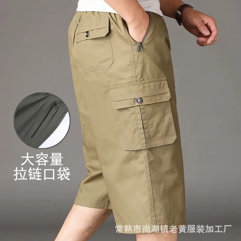 Middle-aged Cotton Shorts with Zip Pocket - Image 7