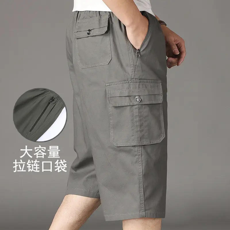 Middle-aged Cotton Shorts with Zip Pocket - Image 2