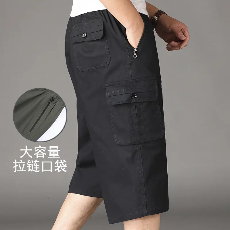 Middle-aged Cotton Shorts with Zip Pocket - Image 3