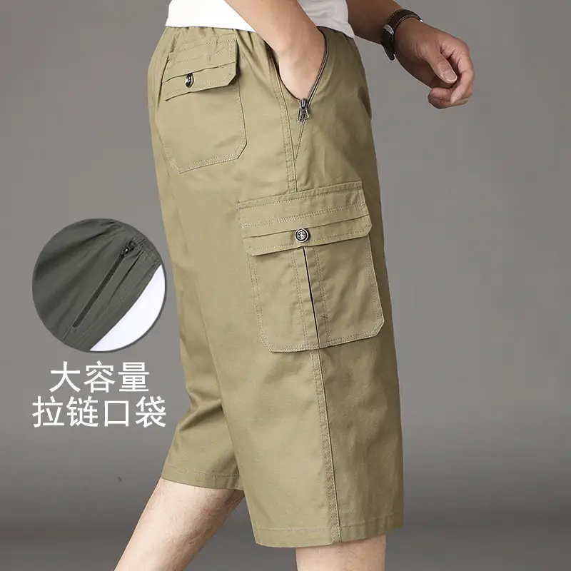Middle-aged Cotton Shorts with Zip Pocket - Image 4