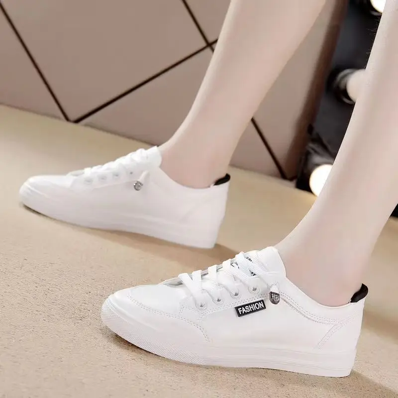 Women White Casual Flat Sneakers 2022 Spring - Image 7