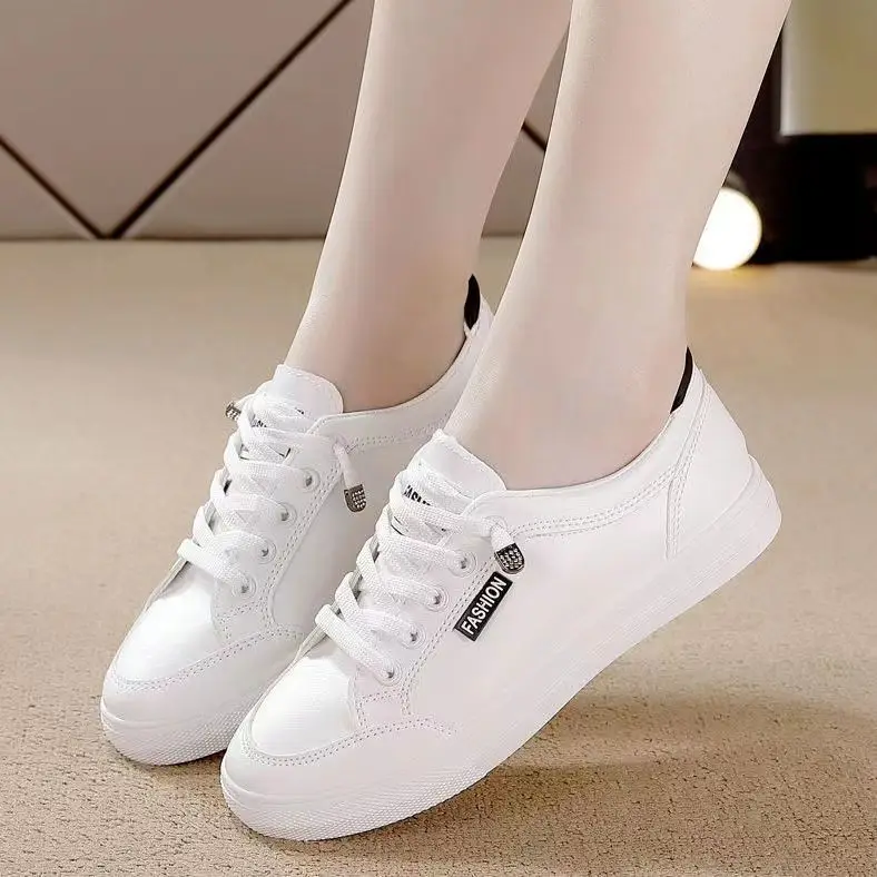 Women White Casual Flat Sneakers 2022 Spring - Image 8
