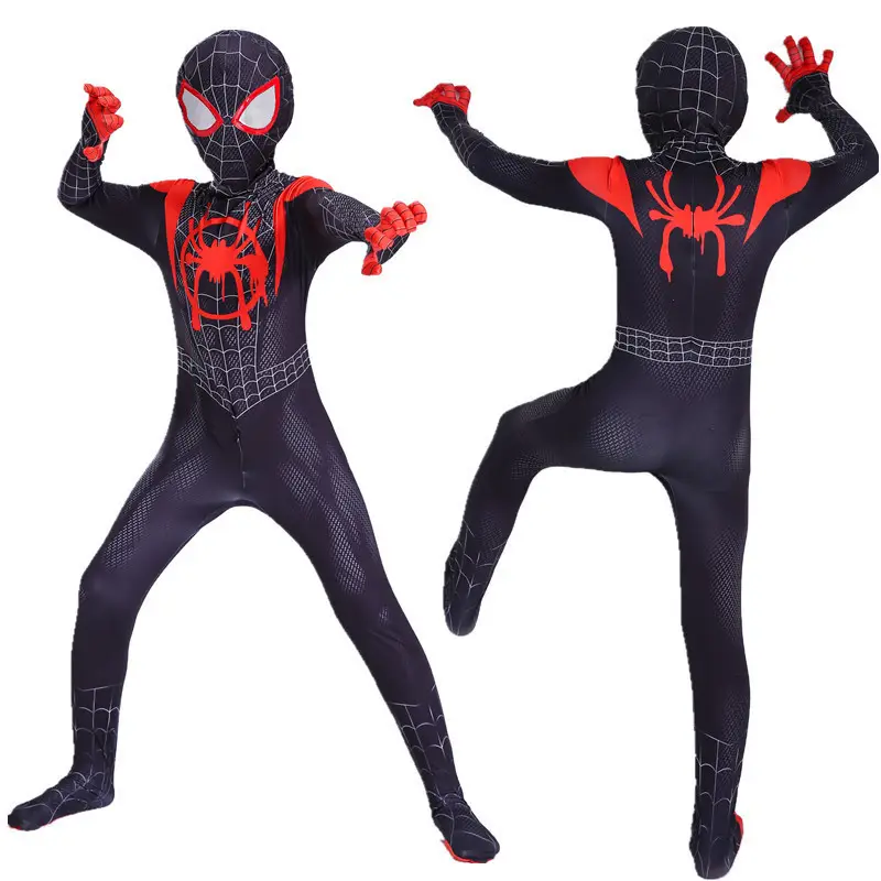 Spider Man Hero Costume Black Red Leotard for Kids