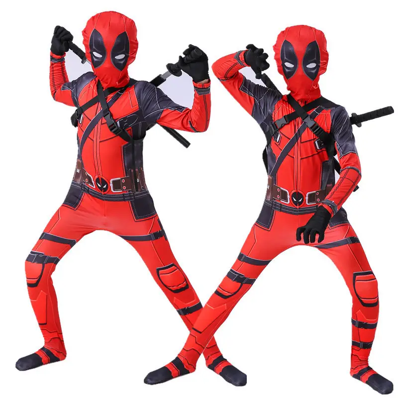 Spider Man Hero Costume Black Red Leotard for Kids