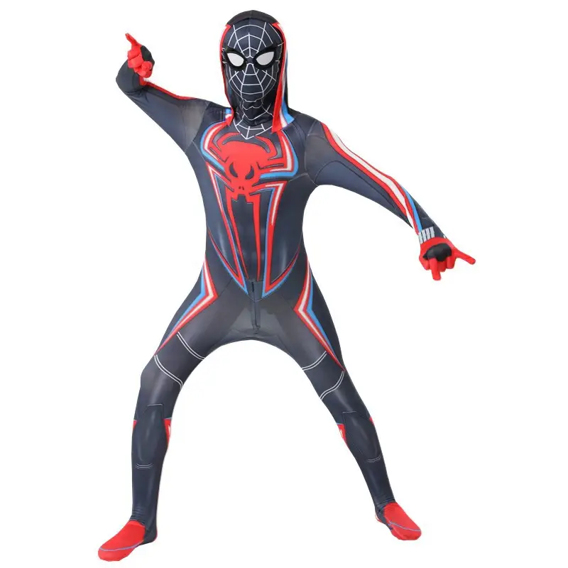 Spider Man Hero Costume Black Red Leotard for Kids