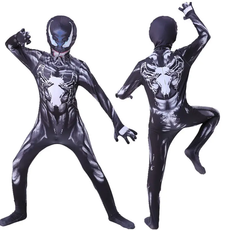 Spider Man Hero Costume Black Red Leotard for Kids