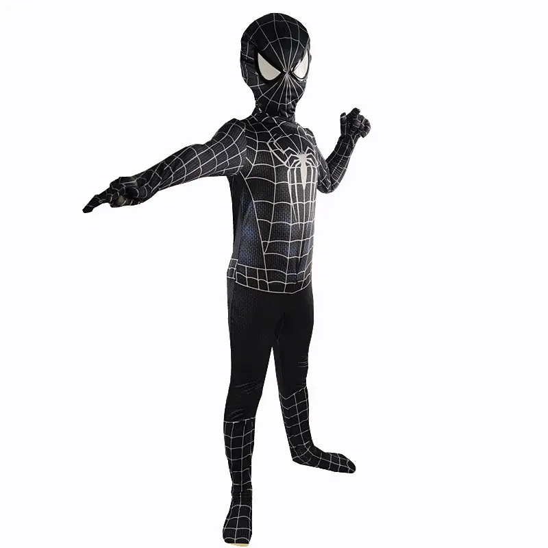 Spider Man Hero Costume Black Red Leotard for Kids