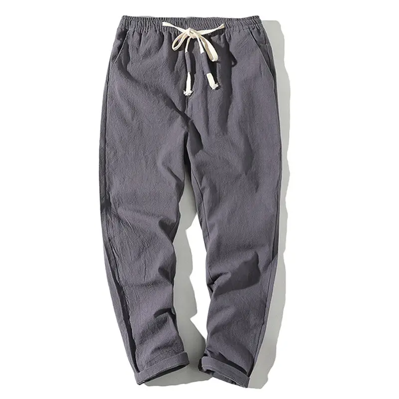 Men Cotton Linen Toe Pants Summer Large - Image 9