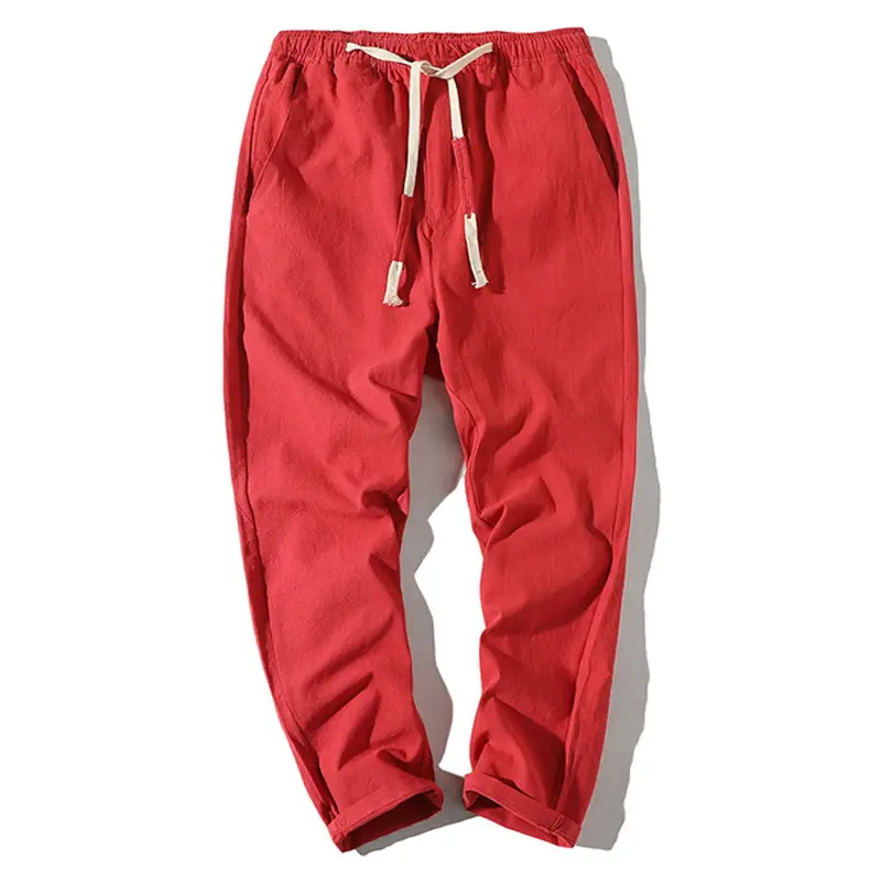 Men Cotton Linen Toe Pants Summer Large - Image 3