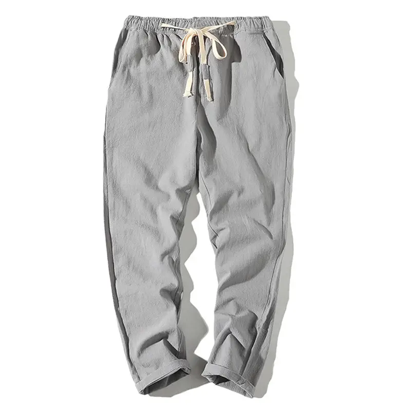 Men Cotton Linen Toe Pants Summer Large - Image 7