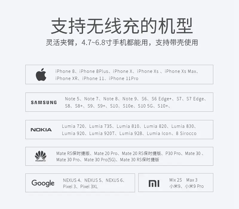 Universal Qi Fast Charging Mobile Phone Charger for Huawei Apple Android — feature 1