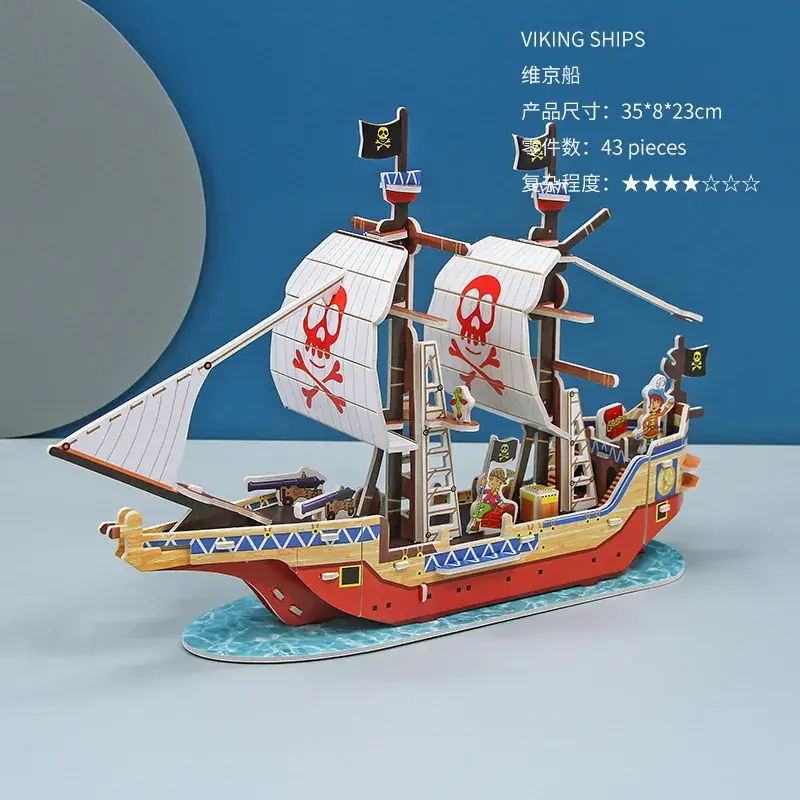 3D Wooden Dragon Boat Puzzle for Kids DIY Handmade Toy - Image 12