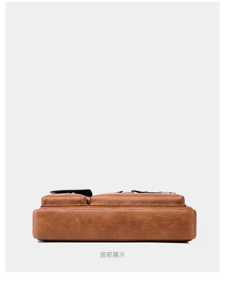 Men's Black Leather Shoulder Crossbody Bag Business Professional — feature 31